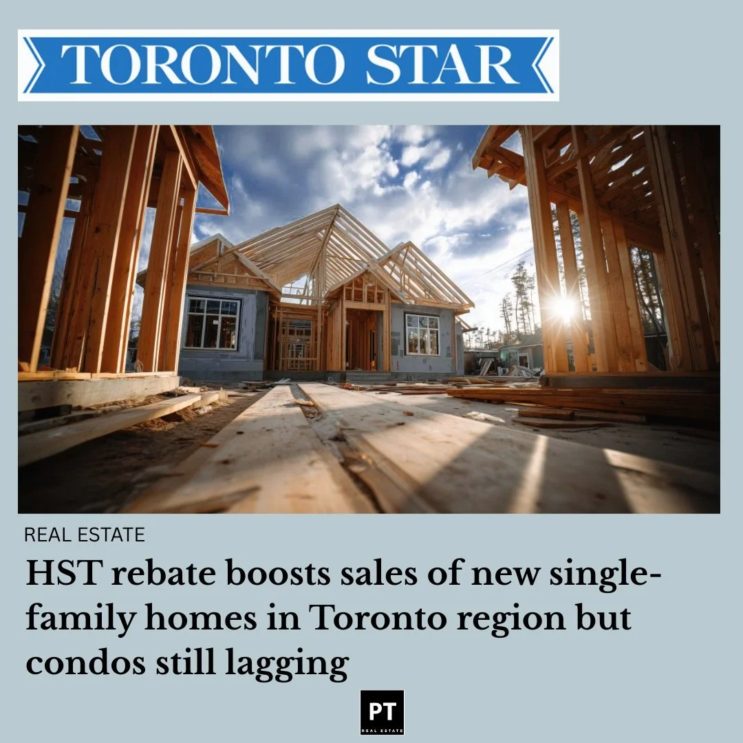 According to the Toronto Star, Toronto&rsquo;s new home market is finally seeing movement &mdash; and the HST rebate is playing a major role. 🏡📈

Sales of new single-family homes across the GTA are picking up as buyers take advantage of major tax s