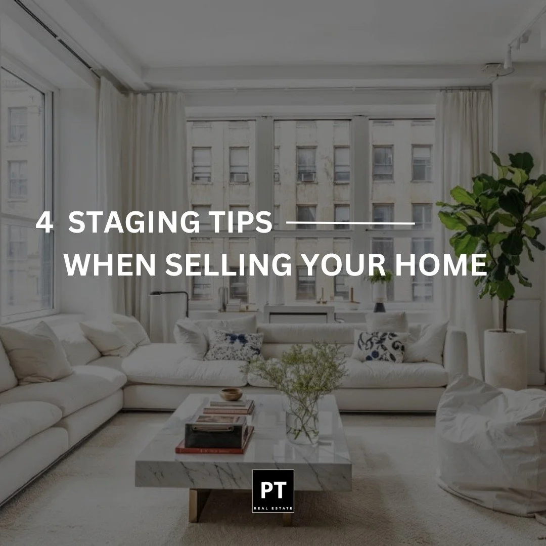 🏡 4 Tips to Stage Your Home for a Faster Sale 🏡

A well-staged home helps buyers picture themselves living in the space, making a strong first impression and maximizing your home's appeal.

✨ 1. Declutter &amp; Depersonalize

&bull; Remove personal