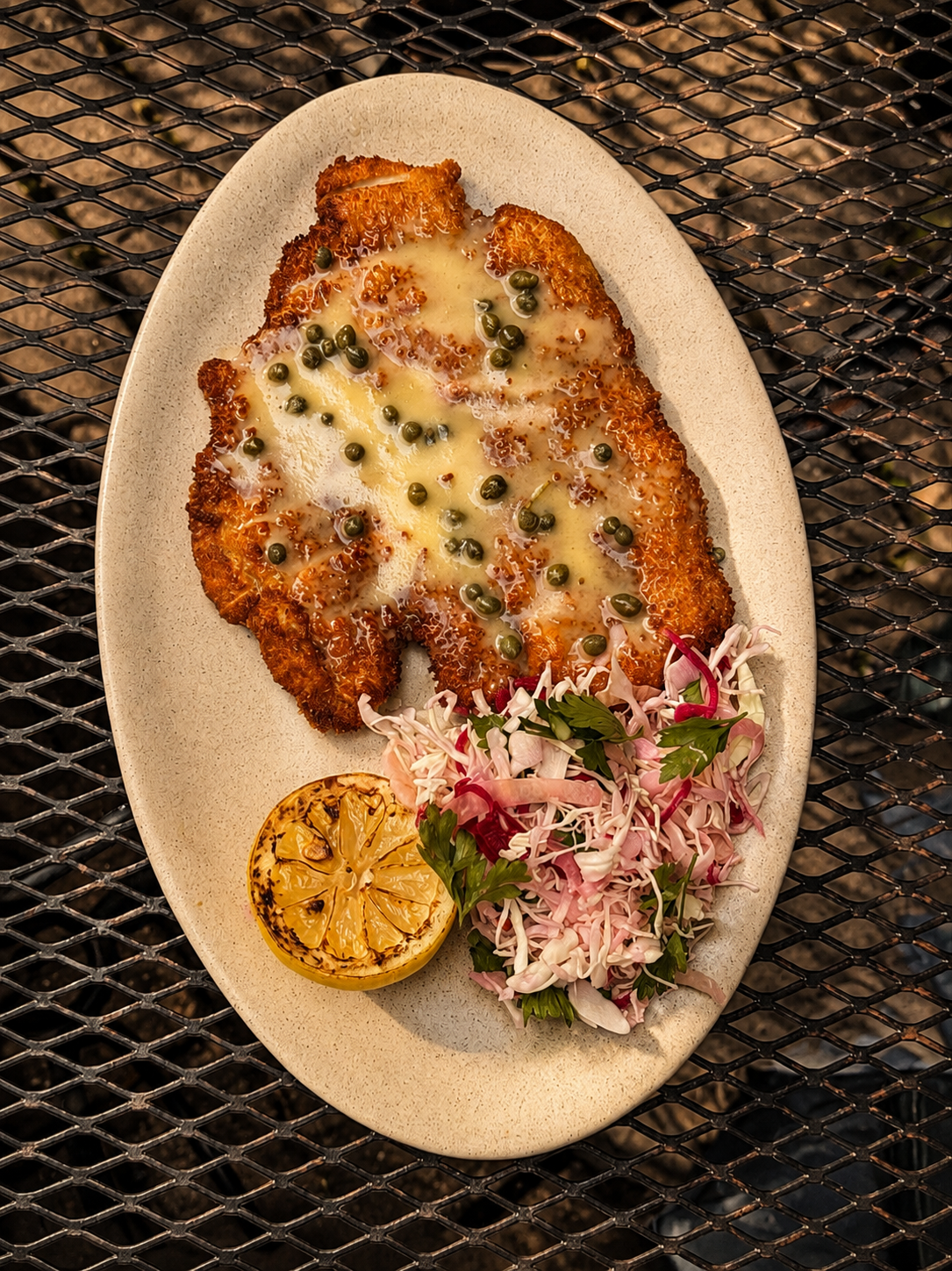schnitzel - table donkey stick alpine fare