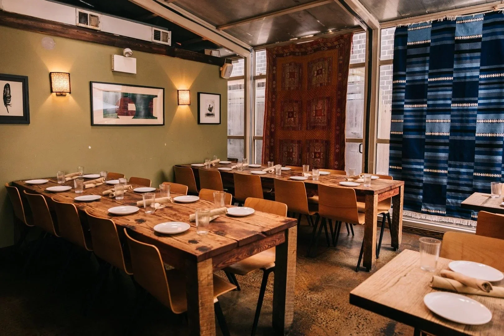 Dining room at Table, Donkey and Stick, an Alpine European restaurant in Chicago