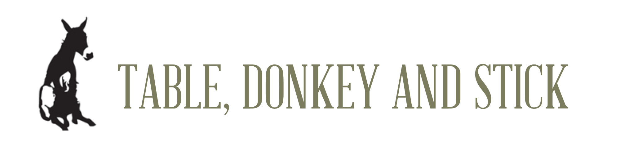 A logo of 'Table, Donkey and Stick'
