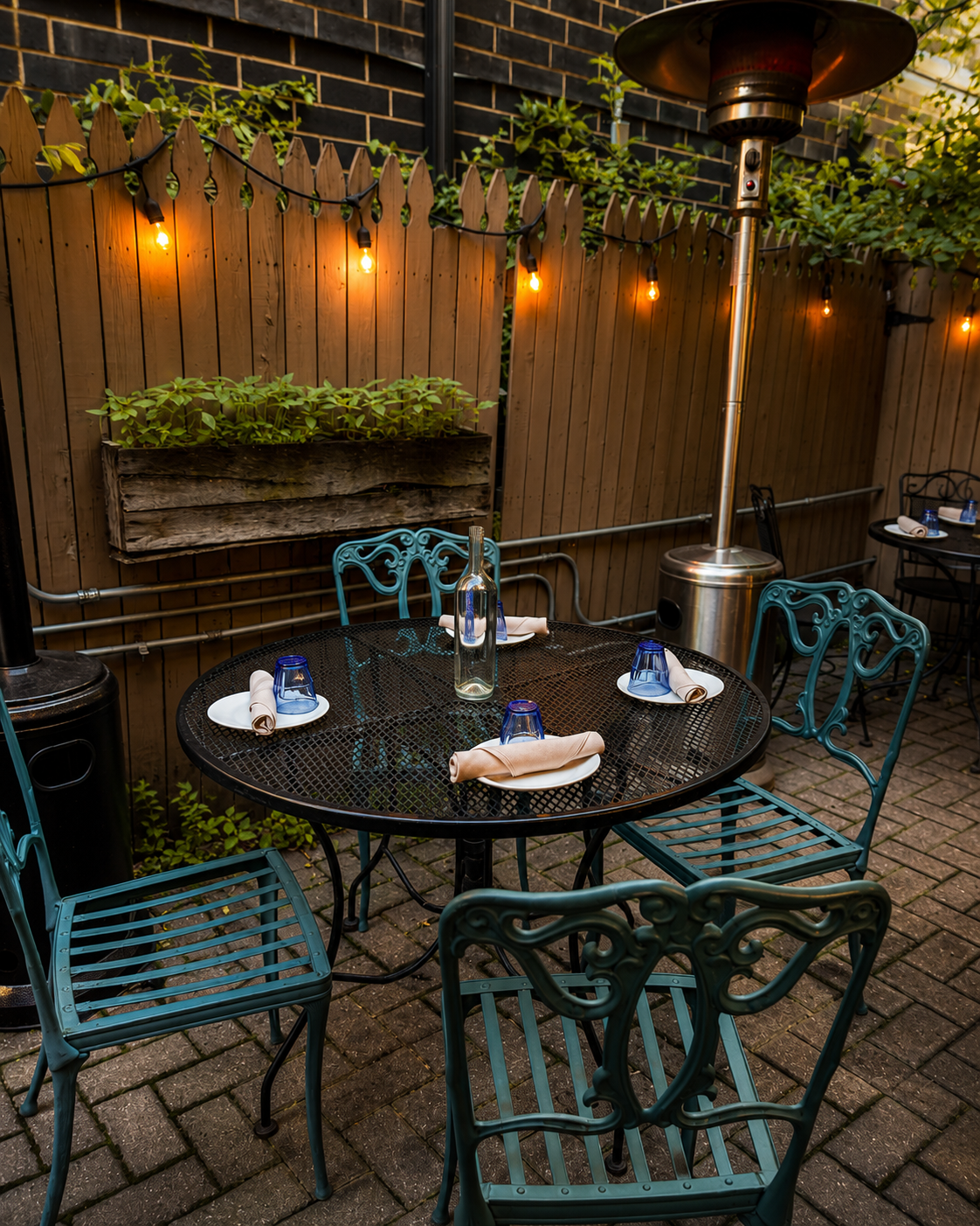table, donkey and stick - hidden patio in logan square