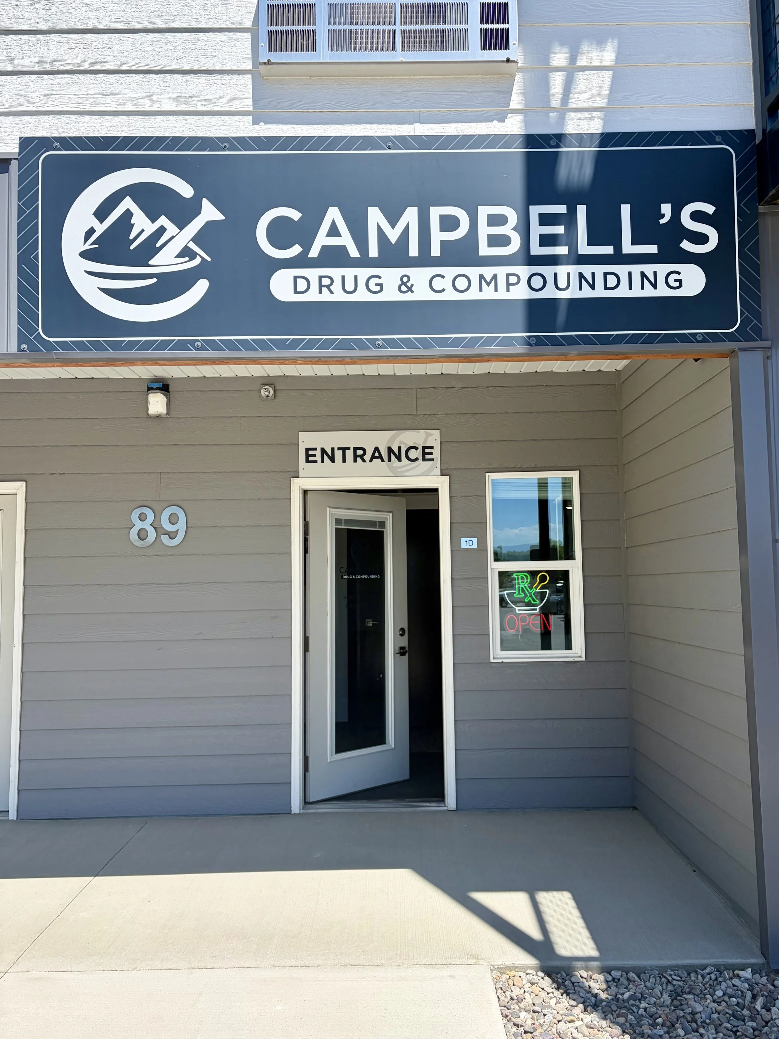 Front door of Campbell's Drug & Compounding