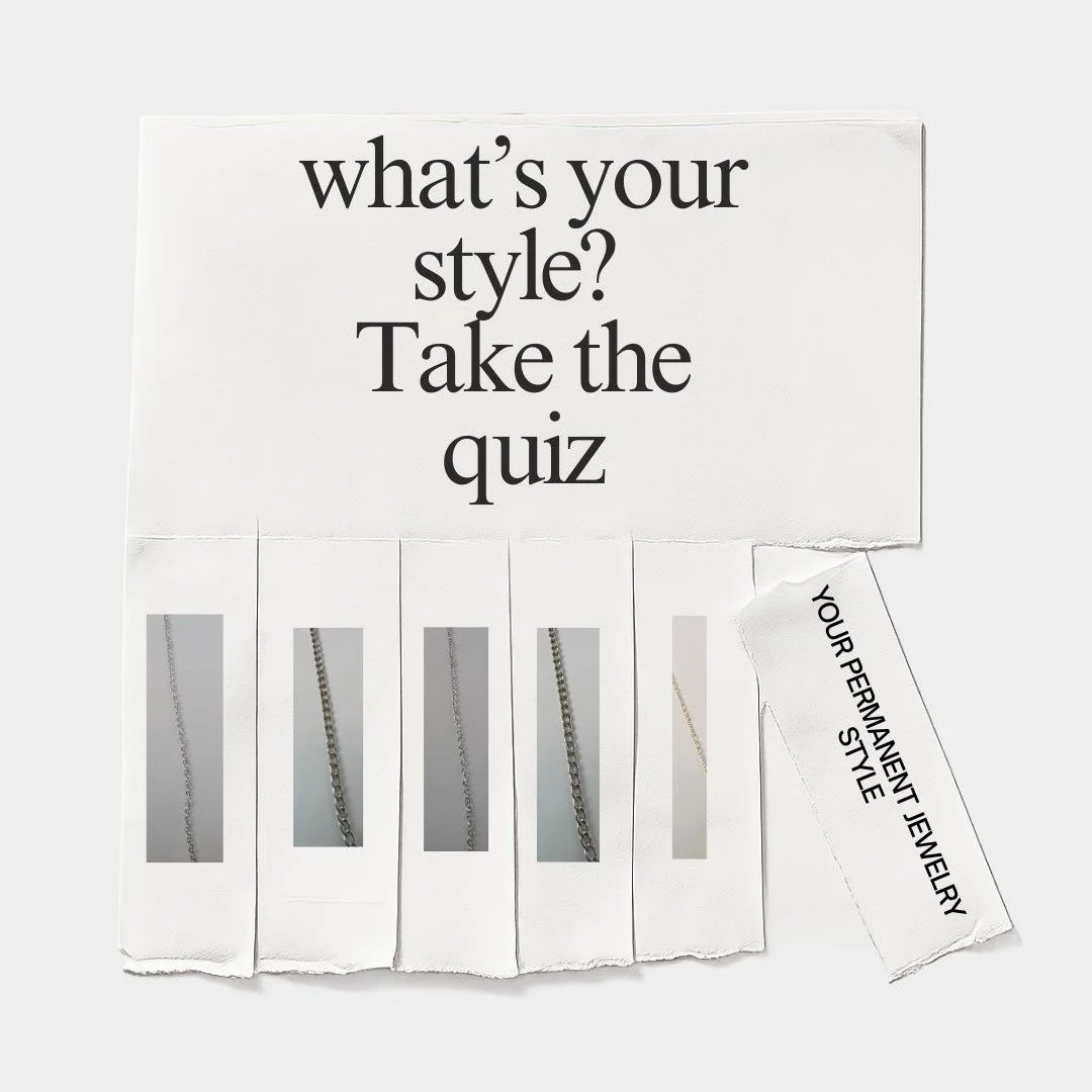 What's your permanent jewelry style? Take the quiz to find out! 
Link in bio! 
#permanentjewelry #jacksontn #charmbar