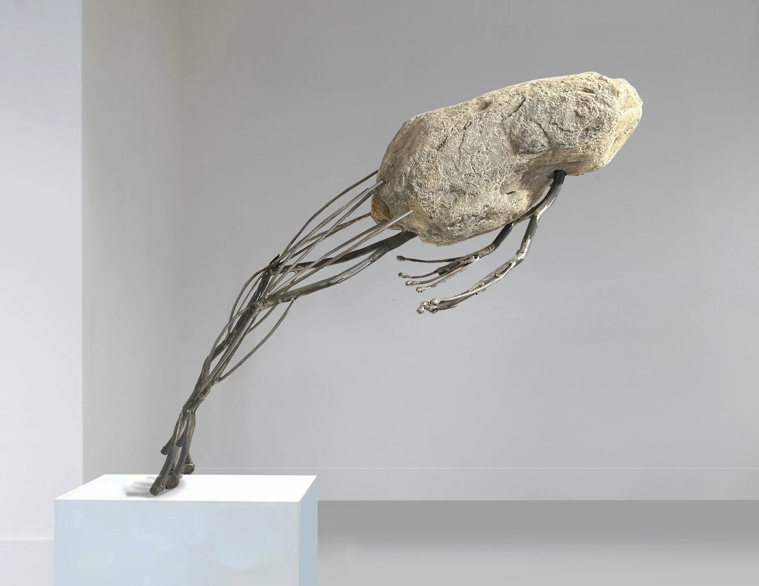 The leap. 2025. steel and stone.- 30x20x12