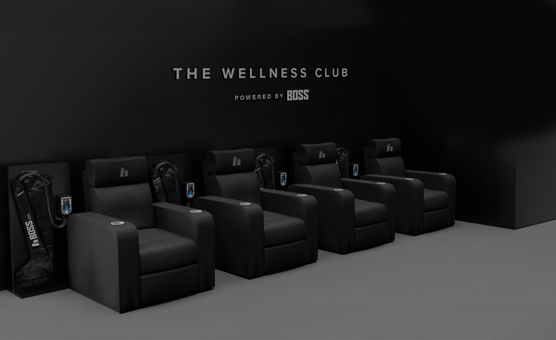 Sala de Wellness en un centro deportivo con productos re recovery y longevidad.