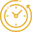 Icon of a clock with a check mark inside, indicating time or approval.