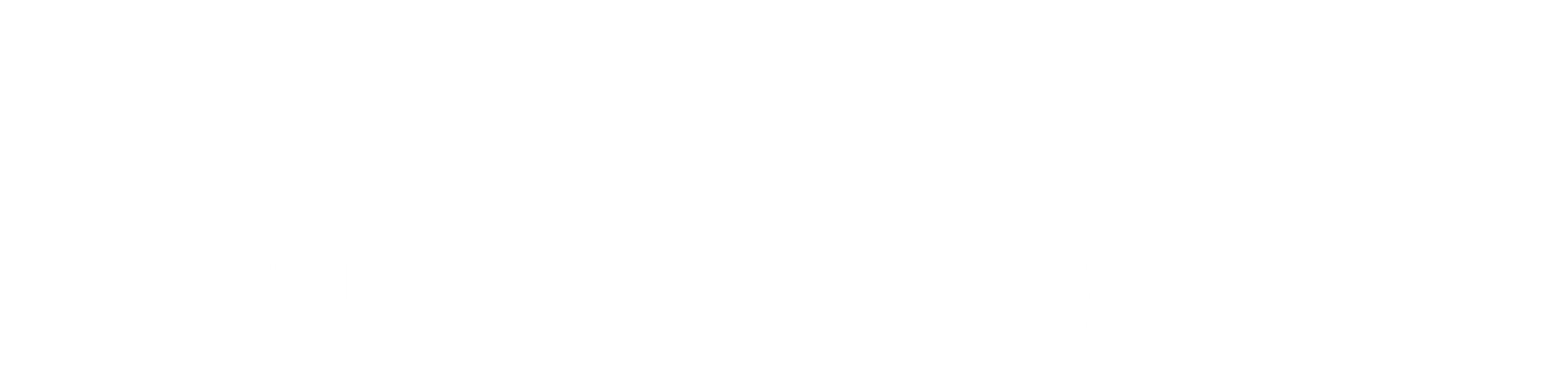 Text graphic with black background and bold white letters, reading 'POLE / SIGN / FOUNDATION EXPOSURE SERVICES'.