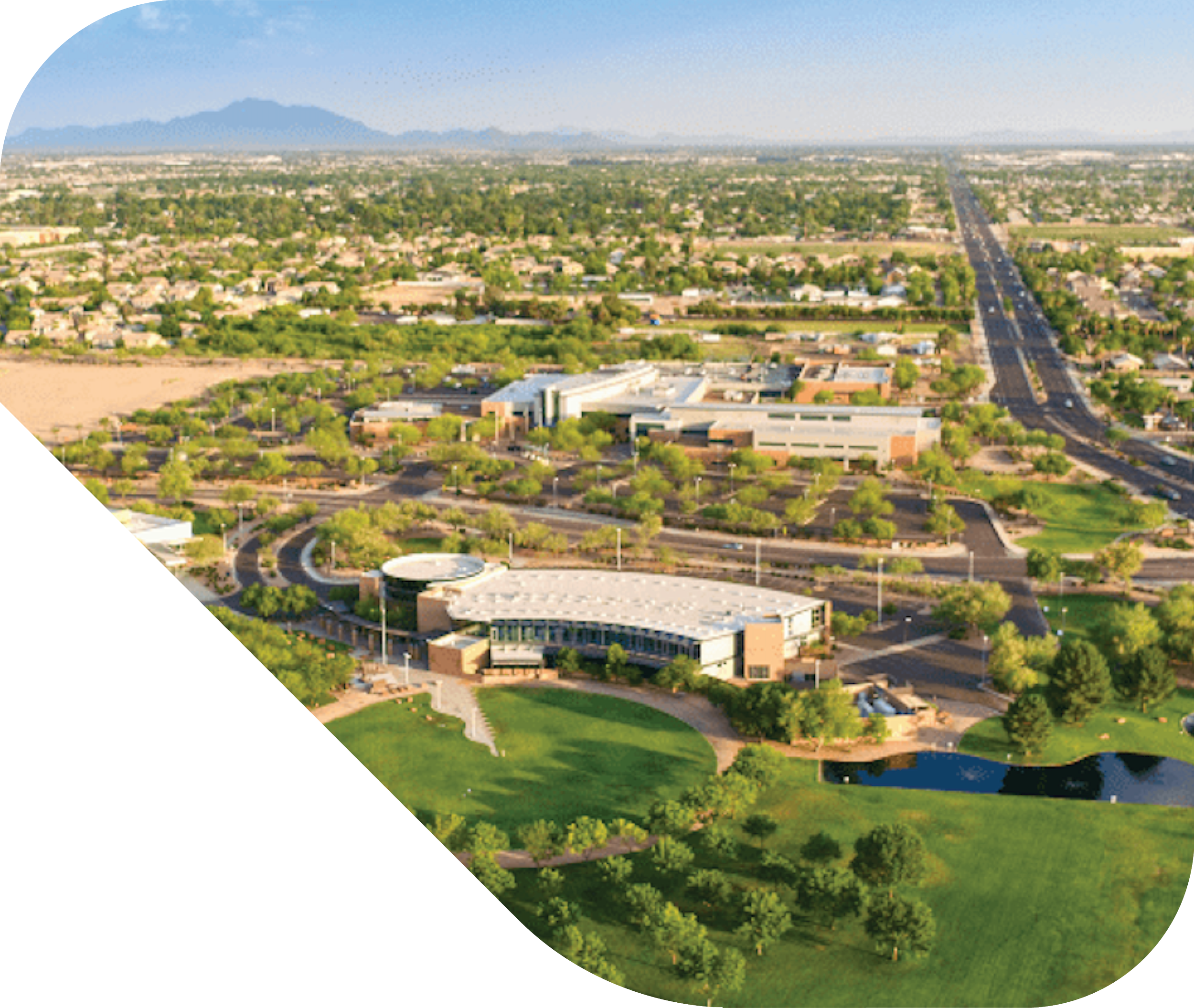 Bird's-eye view of Gilbert Municipal Center