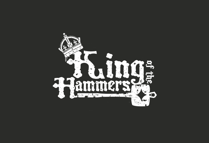 Rugged Luxury Motors at Design with the text 'King of the Hammers' featuring a crown and a hammer.
