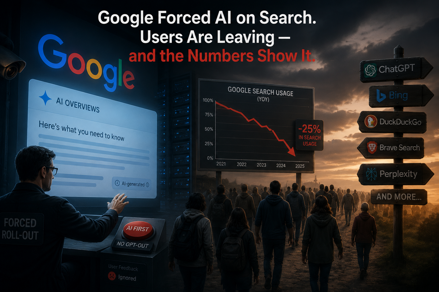 Google Forced AI on Search. Users Are Leaving — and the Numbers Show It.