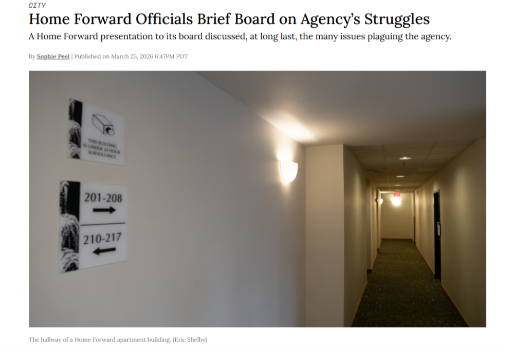 WW Headline: Home Forward Officials Brief Board on Agency’s&nbsp;Struggles