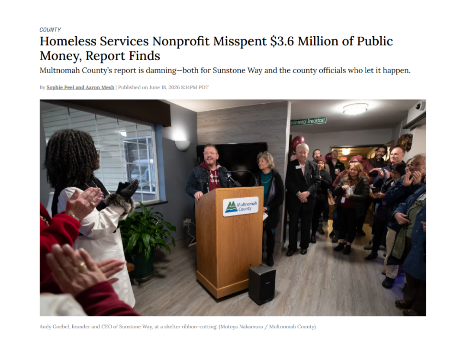 Sunstone scandal: Building accountability in Multnomah County