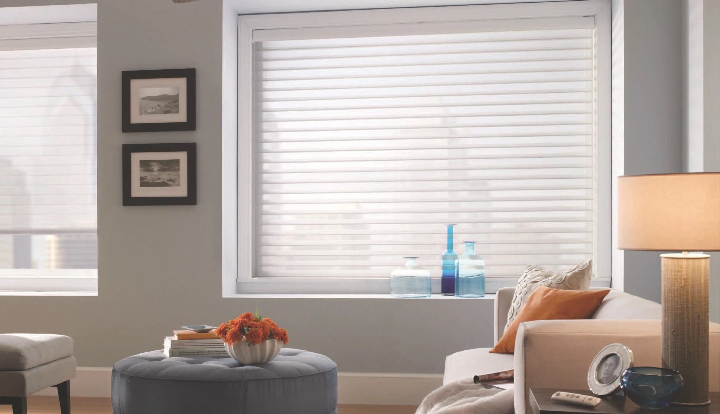 Celluar blind in lounge room