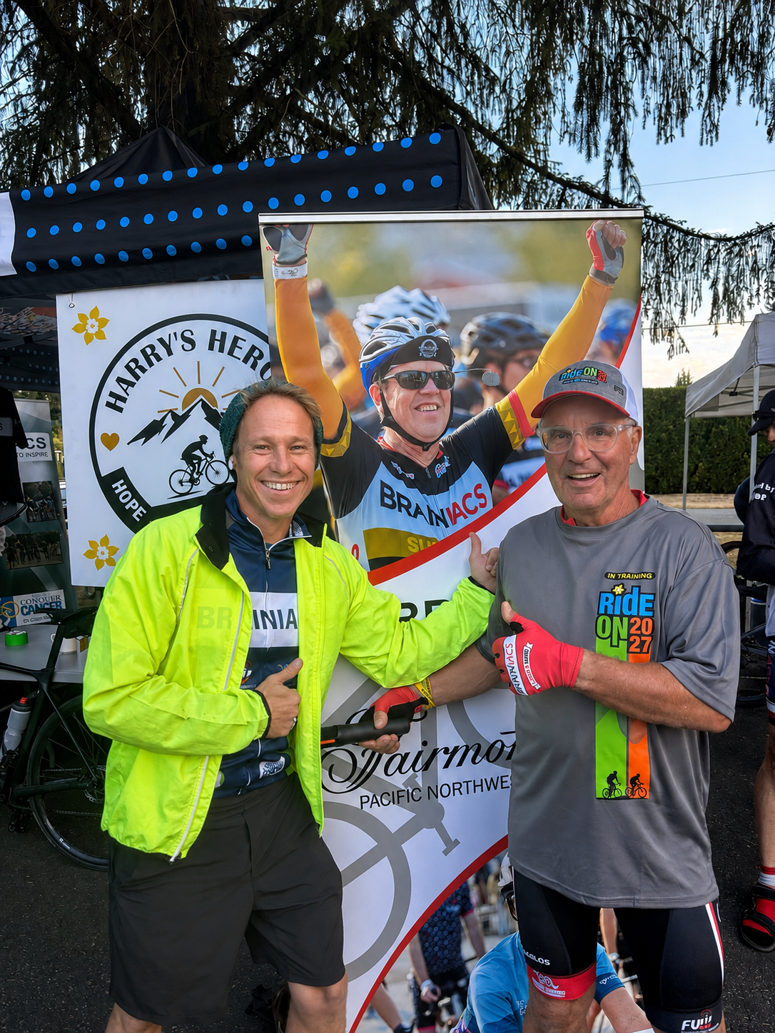 Cyclists at the Ride On 2026 fundraising event in Langley, BC, supported by Phi Skin Clinic in benefit of the Canadian Cancer Society.