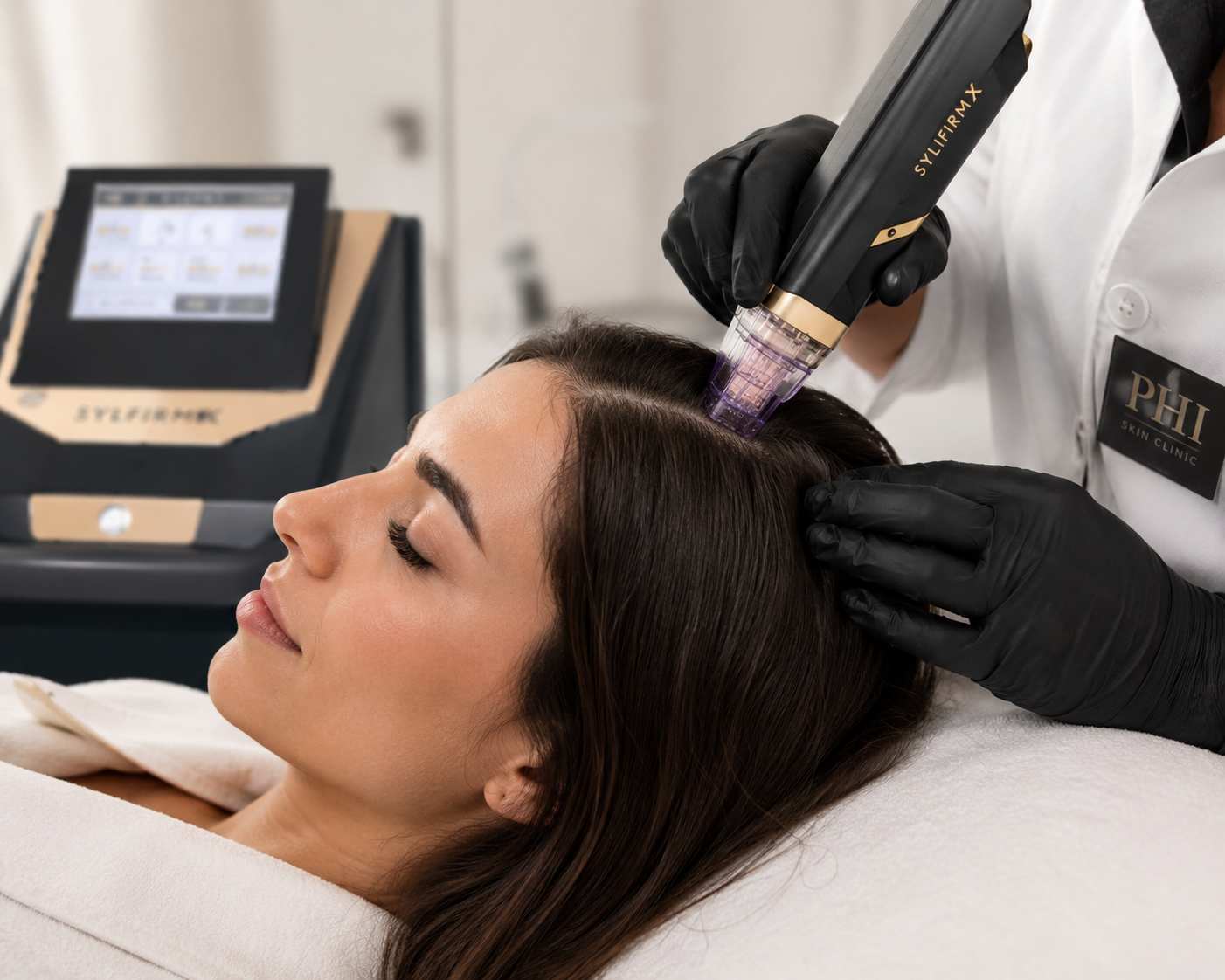 Sylfirm X RF microneedling scalp treatment for hair restoration.