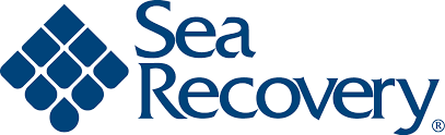 Sea Recovery logo with blue geometric design and text