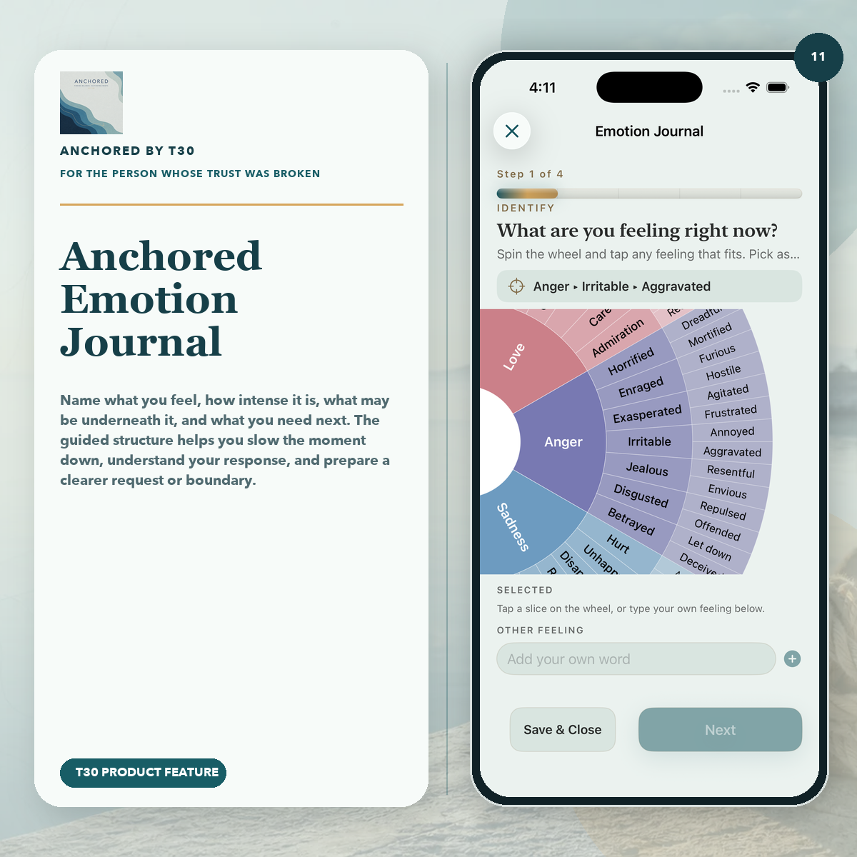 Anchored Emotion Journal feature preview