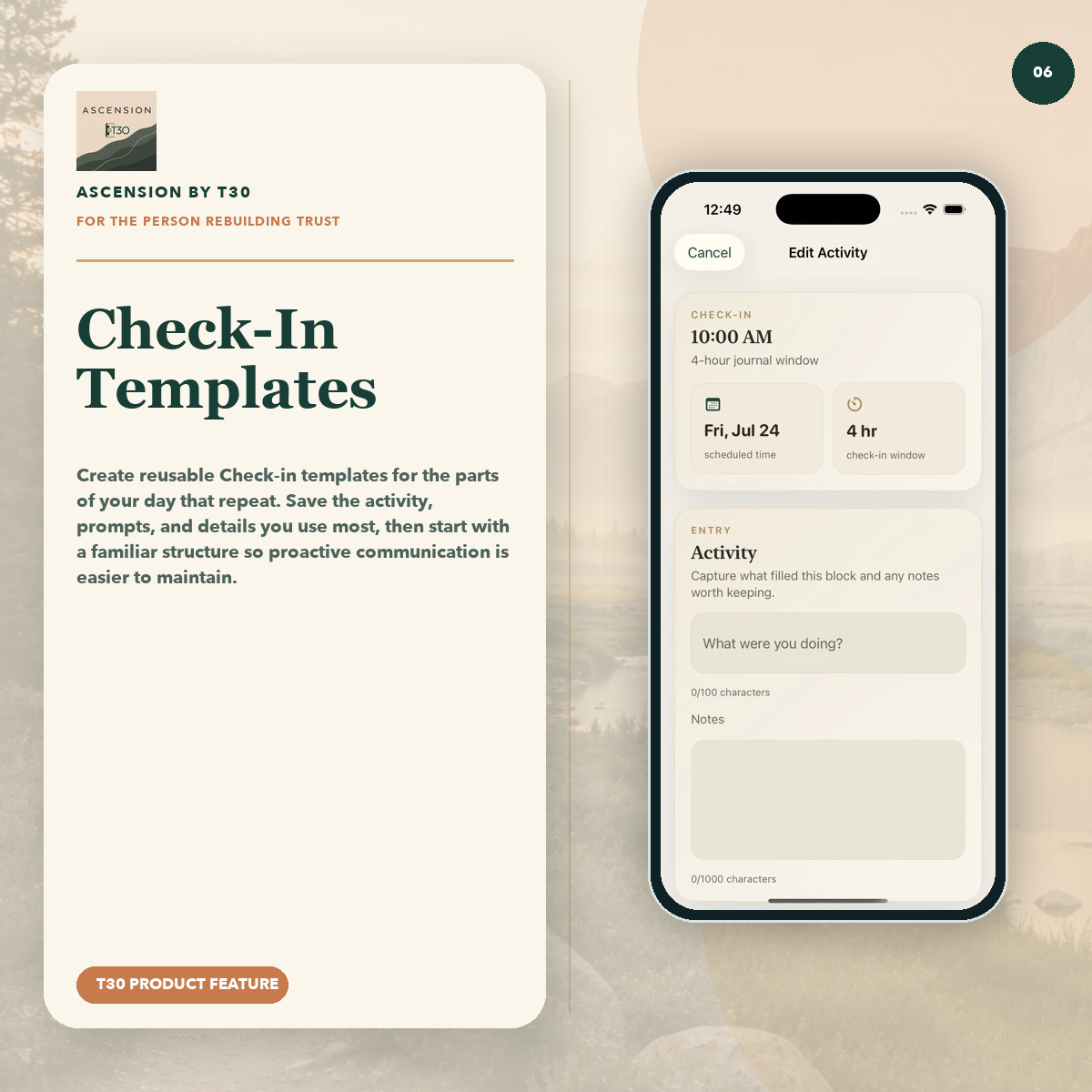 Check-In Templates for Recovery