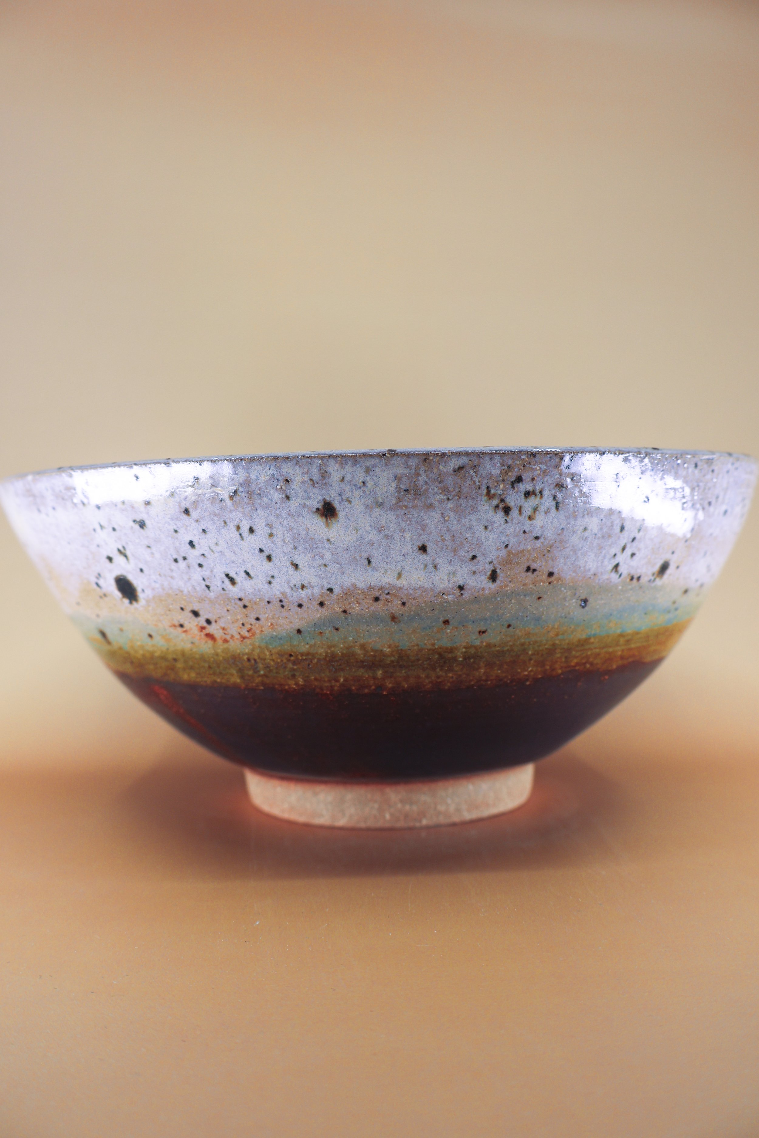 Birch Walnut Blue Stoneware Bowl