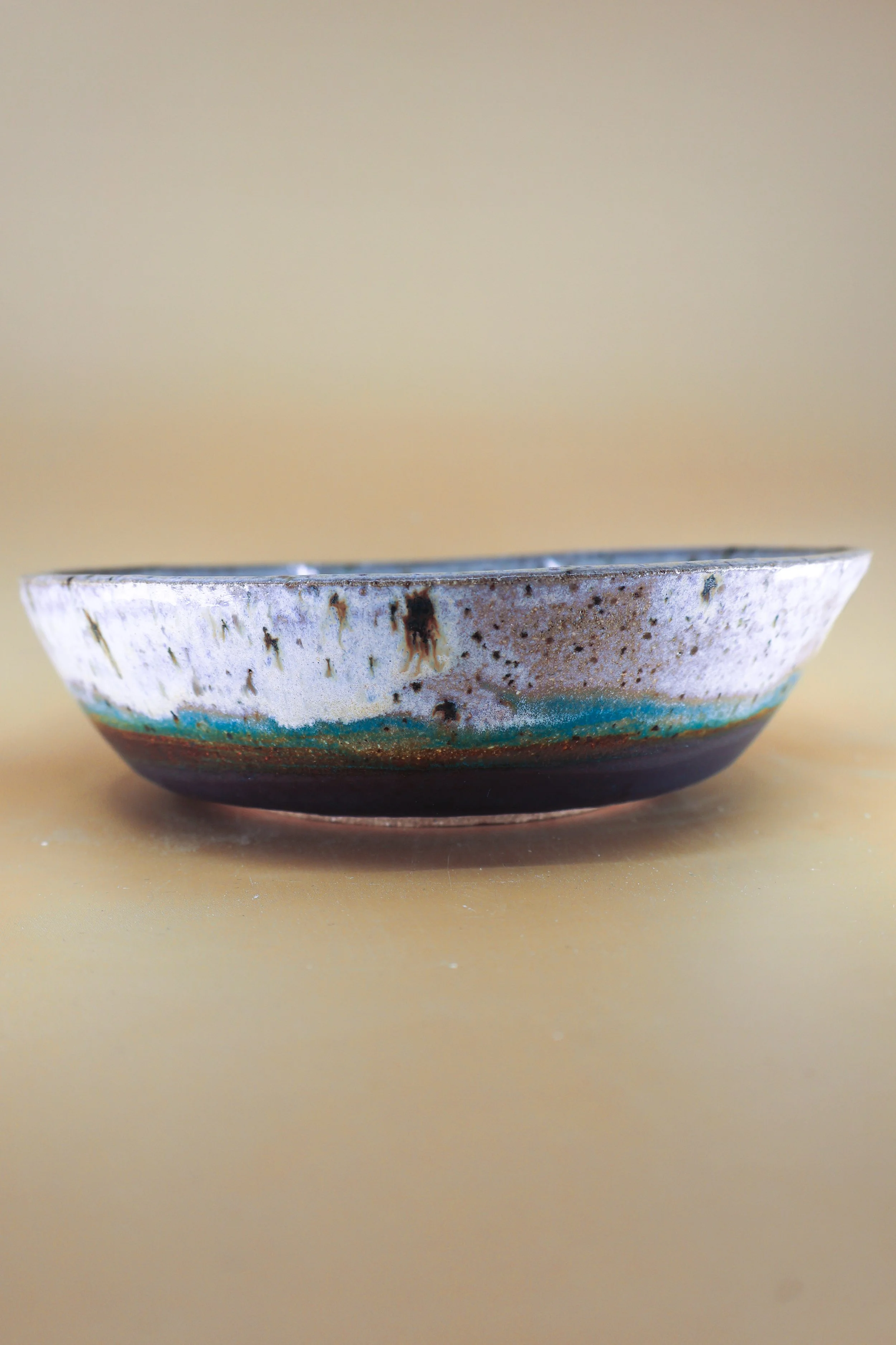 Funky Birch Walnut Blue Stoneware Bowl