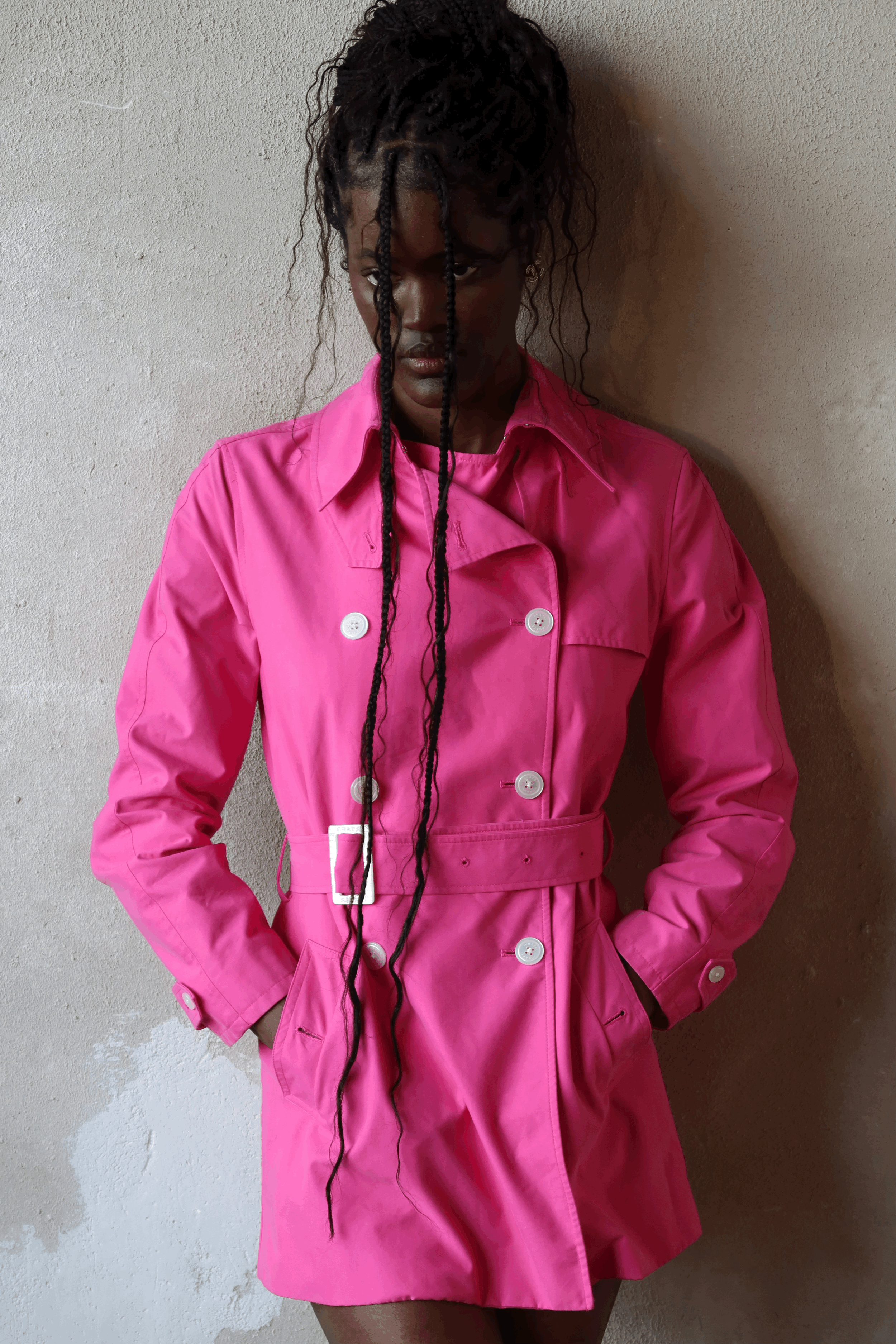 Pink Chaps Trench Coat