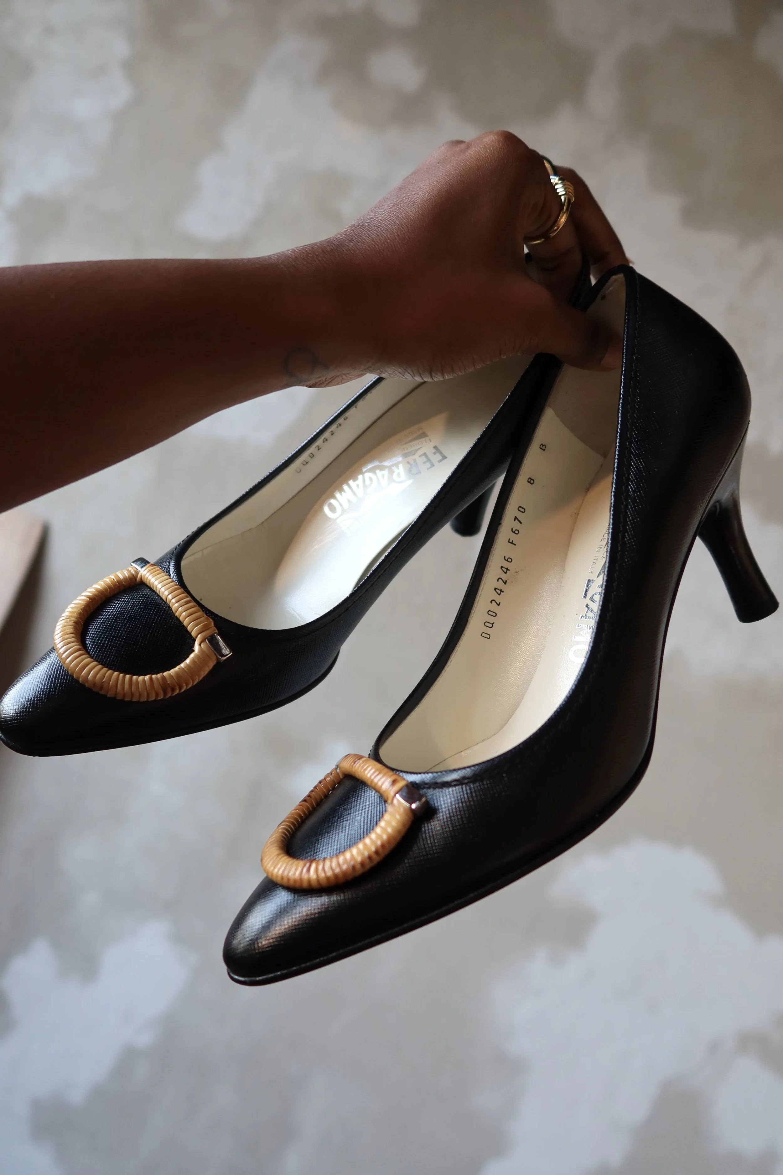 Salvatore Ferragamo Woven-Buckle Pumps