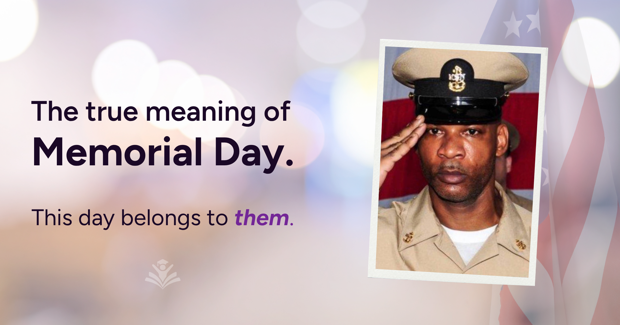 Memorial Day post featuring an image of a solider in uniform.