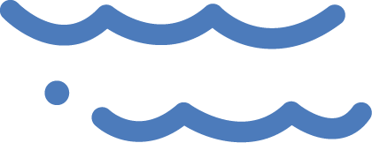 Water splash with black background and blue curved lines.