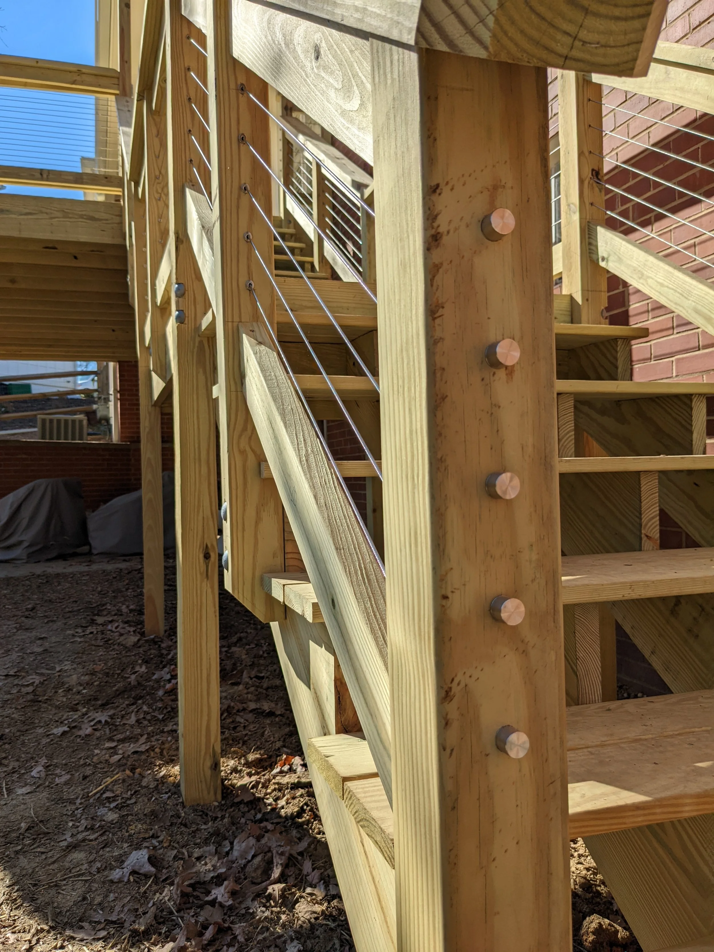 Wilby Second Story deck, Privacy Wall, Cable Railing.