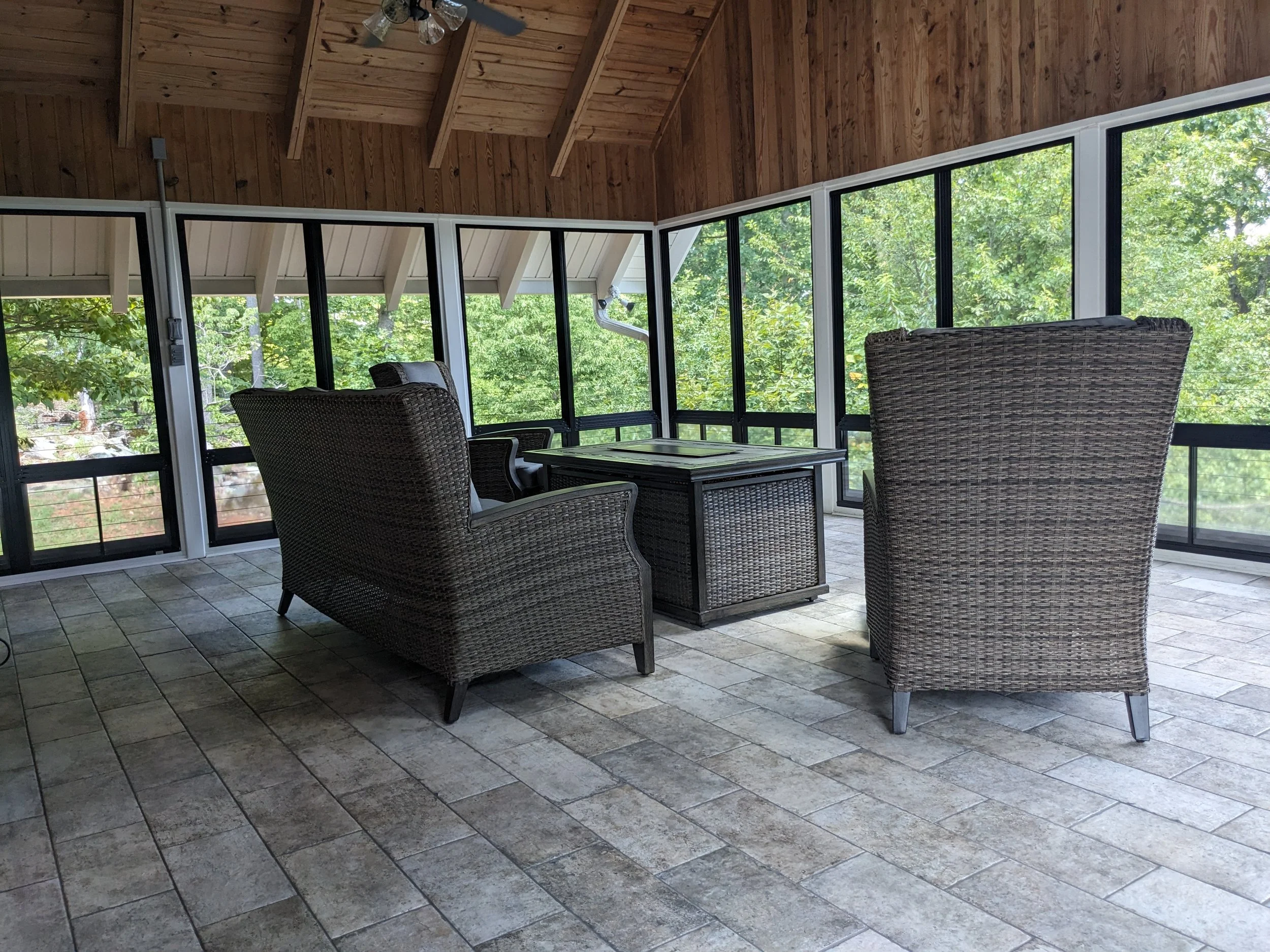 Enclosed Porch w/ Amazing Ez-Screen windows, Tile Floor.