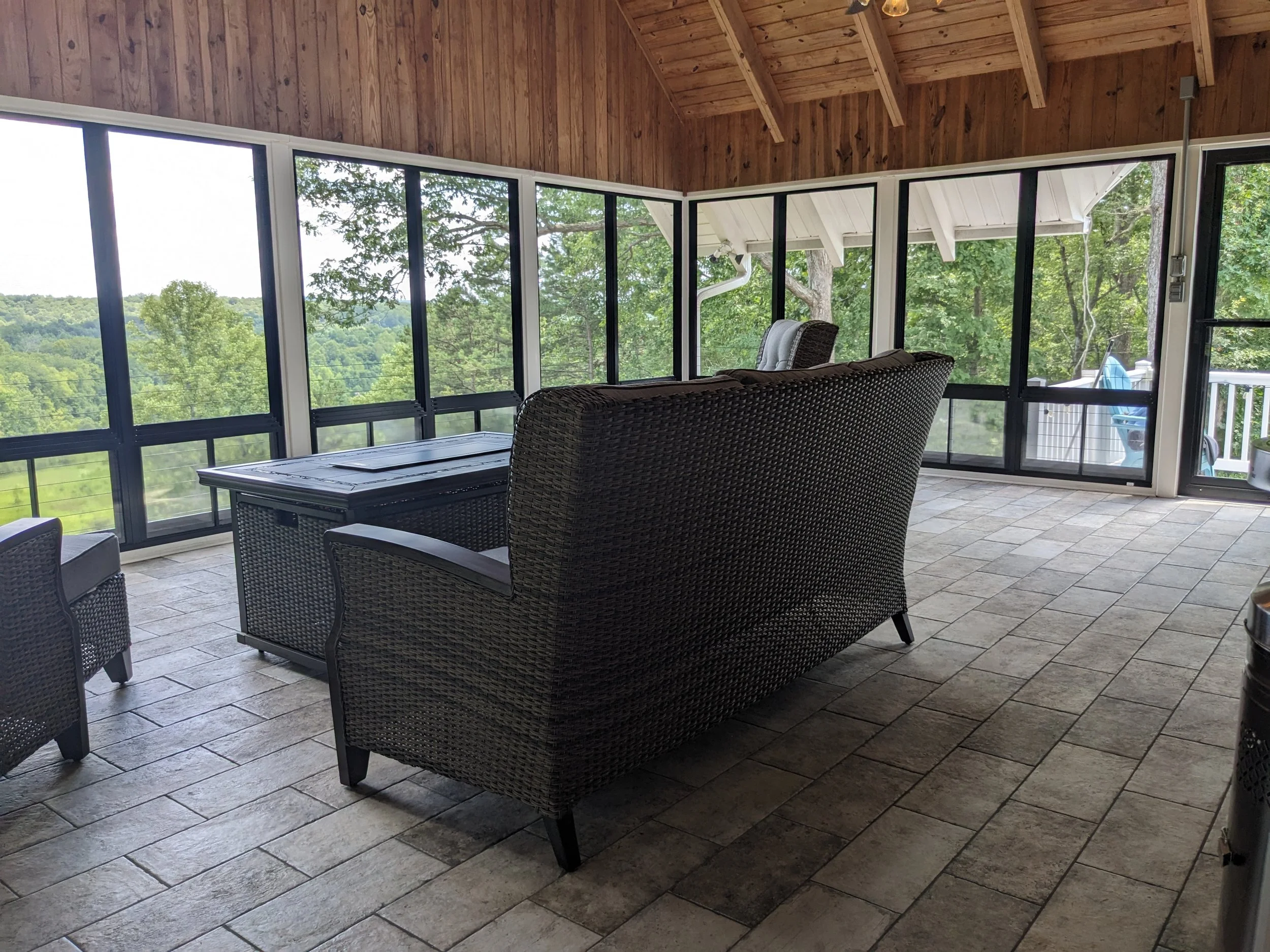 Enclosed Porch w/ Amazing Ez-Screen windows, Tile Floor.