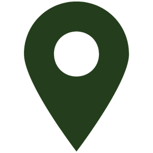 No specific object or location visible, just a green map marker icon.