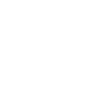 A black and white logo of a bee inside a circle