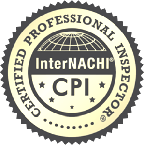 Seal with the text 'Certified Professional Inspector' and 'InterNACHI' with a globe graphic, and the initials 'CPI' at the bottom.
