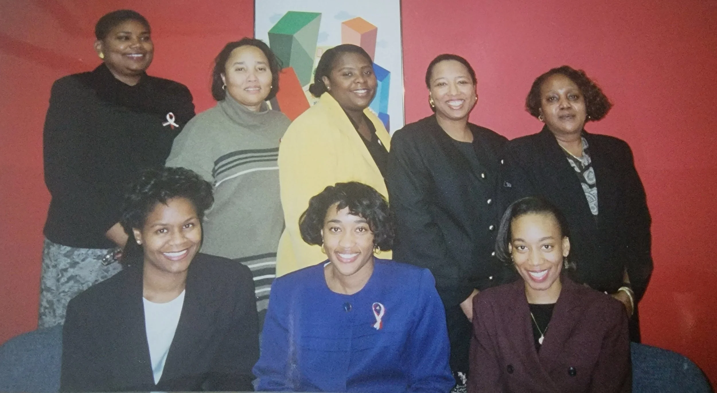 Group photo of Soror Coleman and her seven linesisters