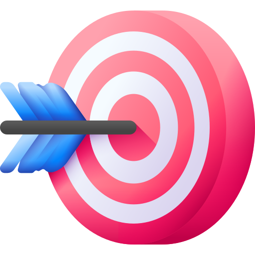 An arrow hitting the bullseye on a target.