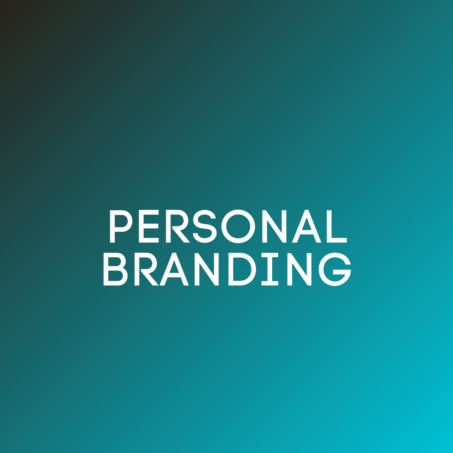 Text on a gradient teal background that reads 'Personal Branding'.