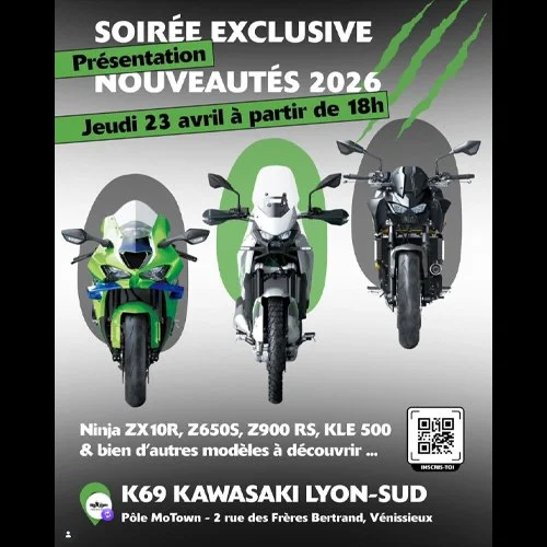 K69 Kawasaki Lyon Sud - Soirée Présentation Nouveautés 2026