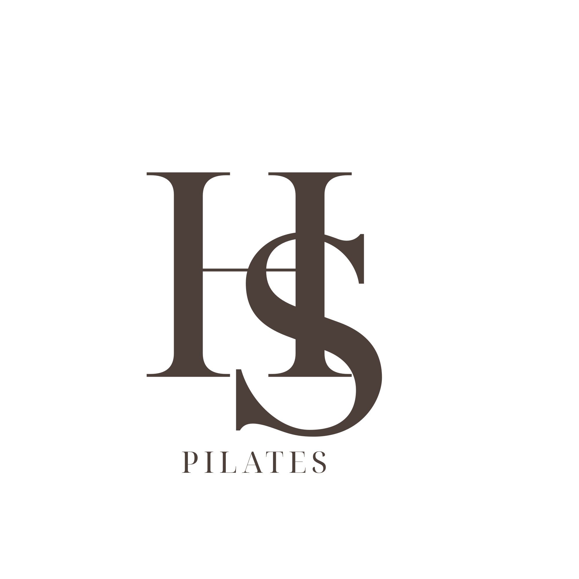 Logo for Pure Pilates featuring a stylized letter P and the words 'PURE PILATES' in elegant font.