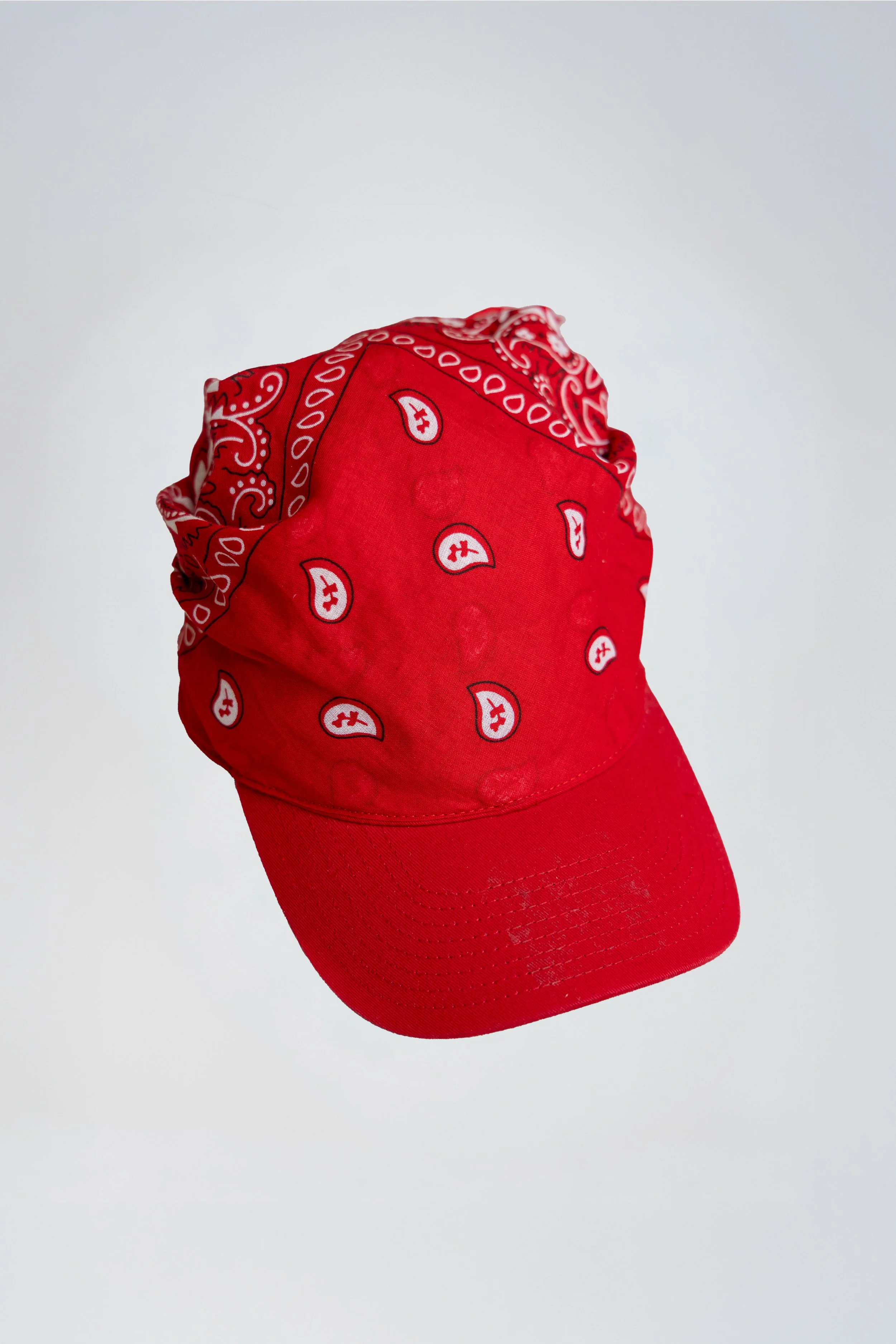 Red bandana cap