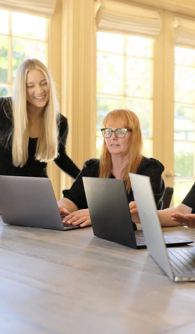 Leadership team: Robyn Laguette, CEO; Christopher Weill, JD, COO; Tina L. Irwin, SHRM-SCP, Director of HR Services; Katie Roth, CPA, Client Service CFO