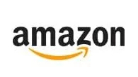 Amazon logo with black text and orange arrow.