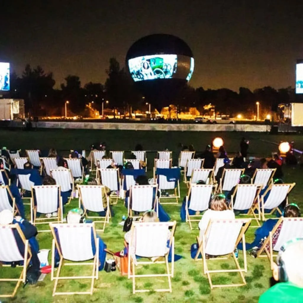 The Aeronauts “Fly-In” Theater, 20 foot LED screen wrapped around a hot air balloon