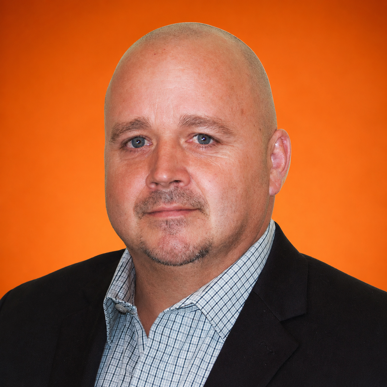 Middle aged man with black jacket