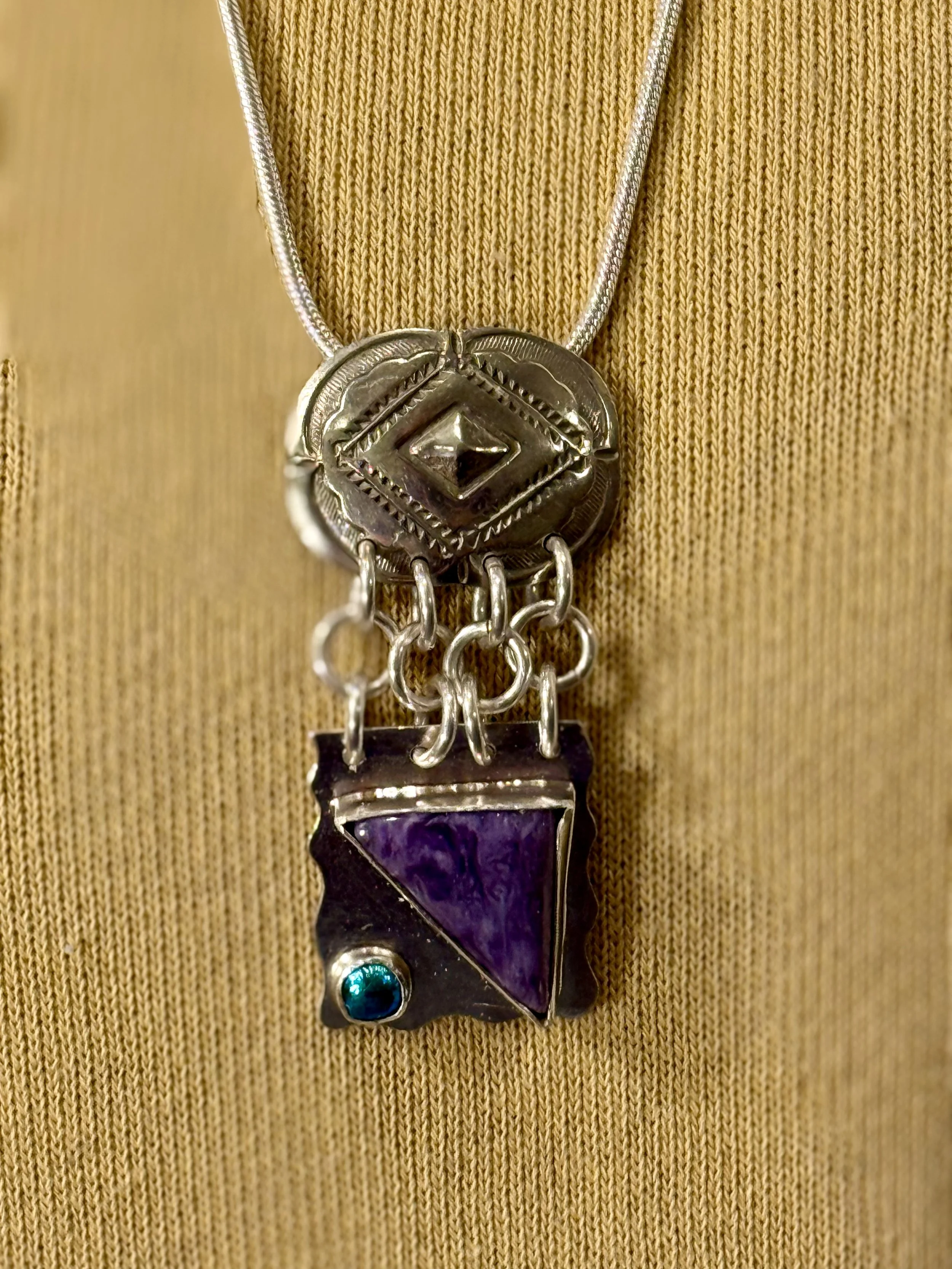 Concho and Charoite Pendant