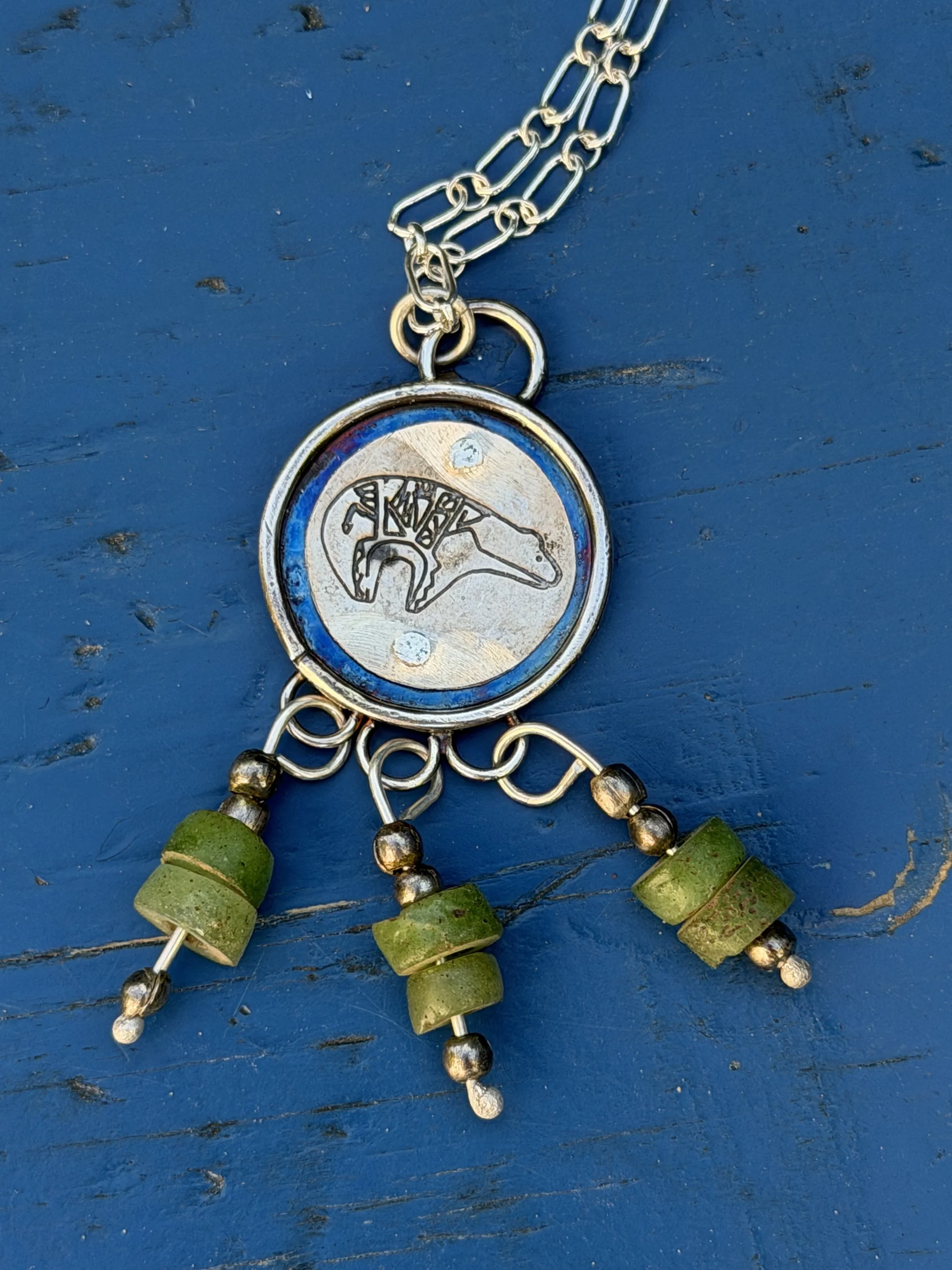 Bear Button Necklace