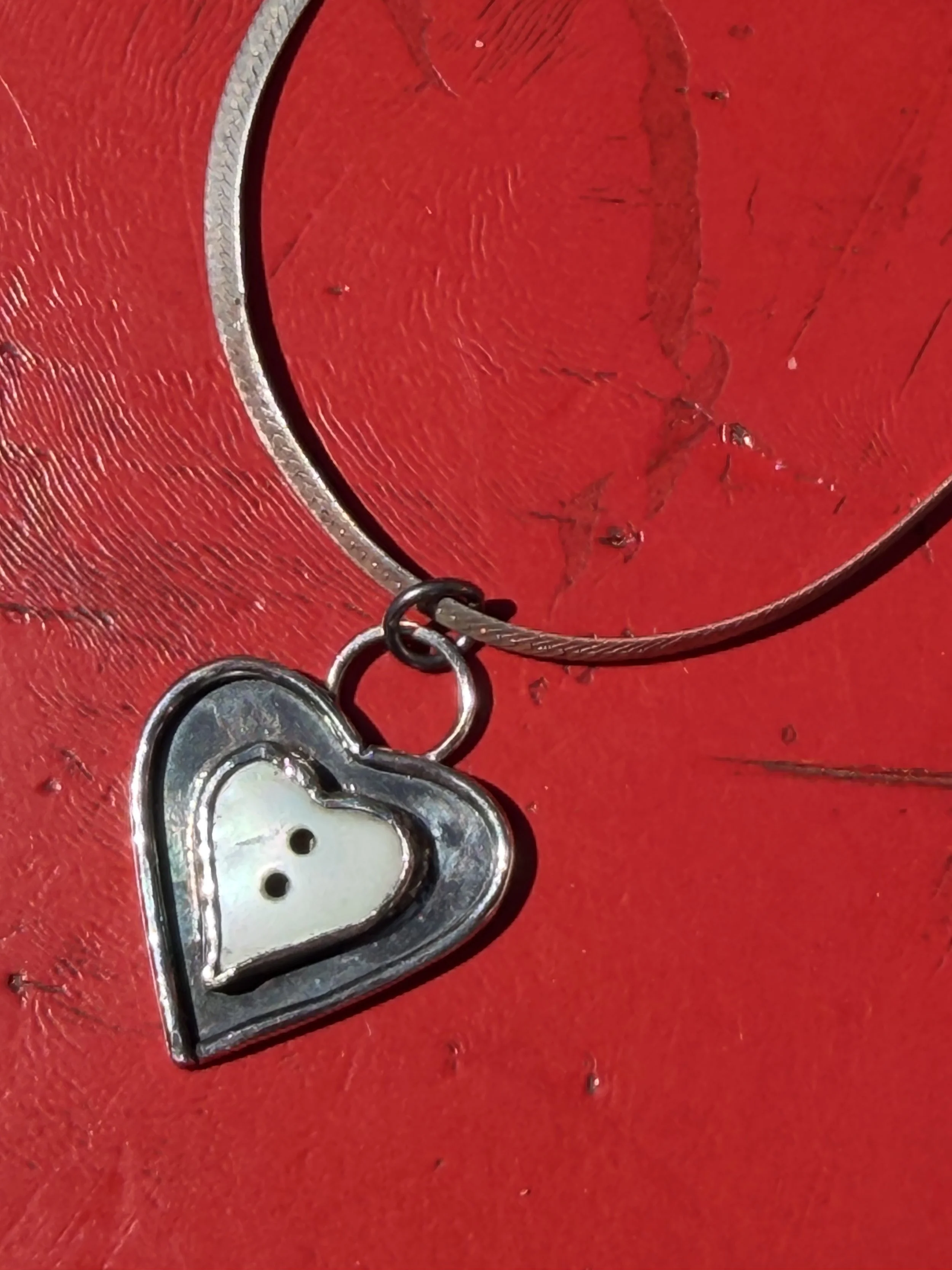 Heart Button Necklace