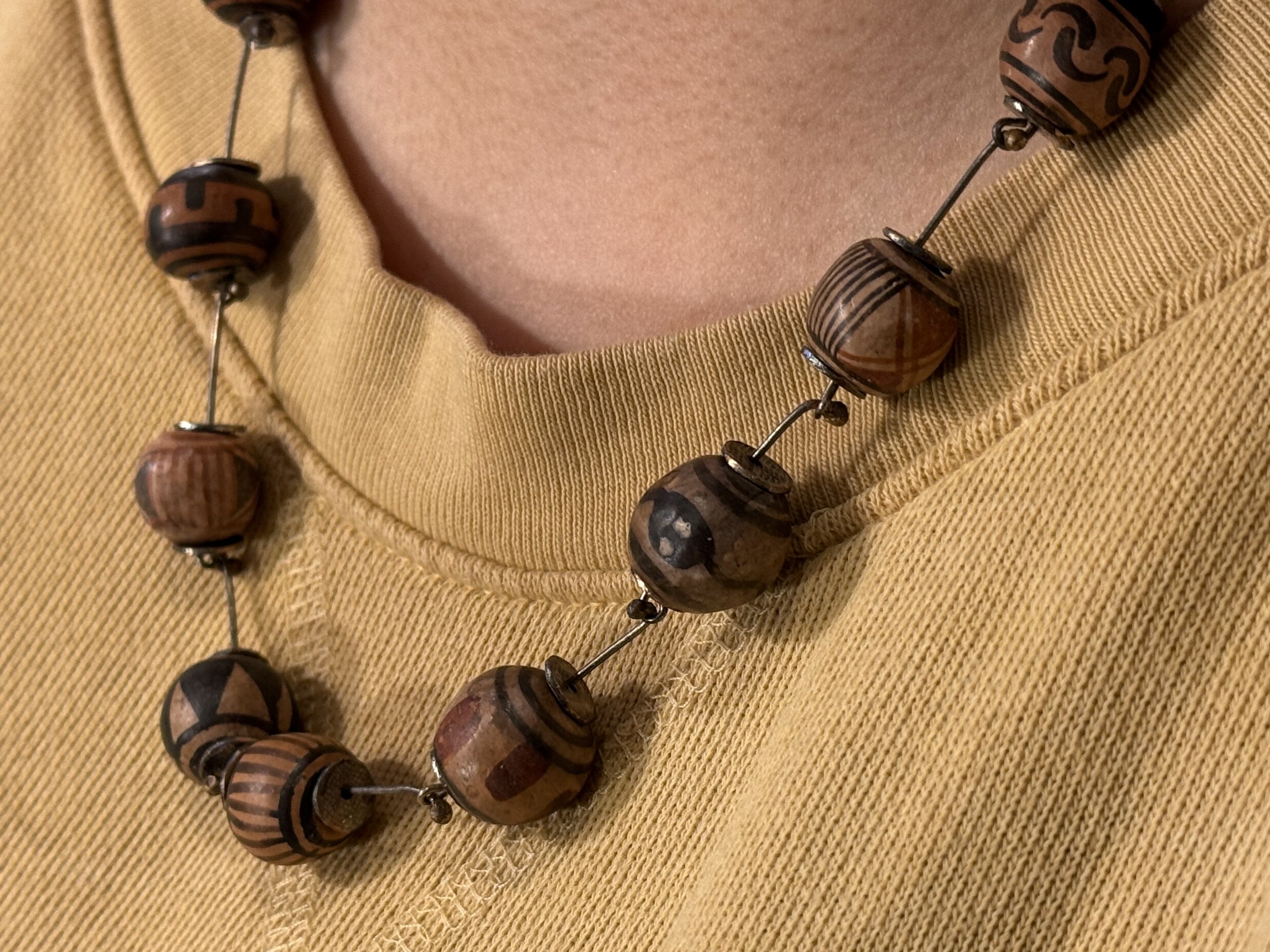 Round Painted Bead Necklace