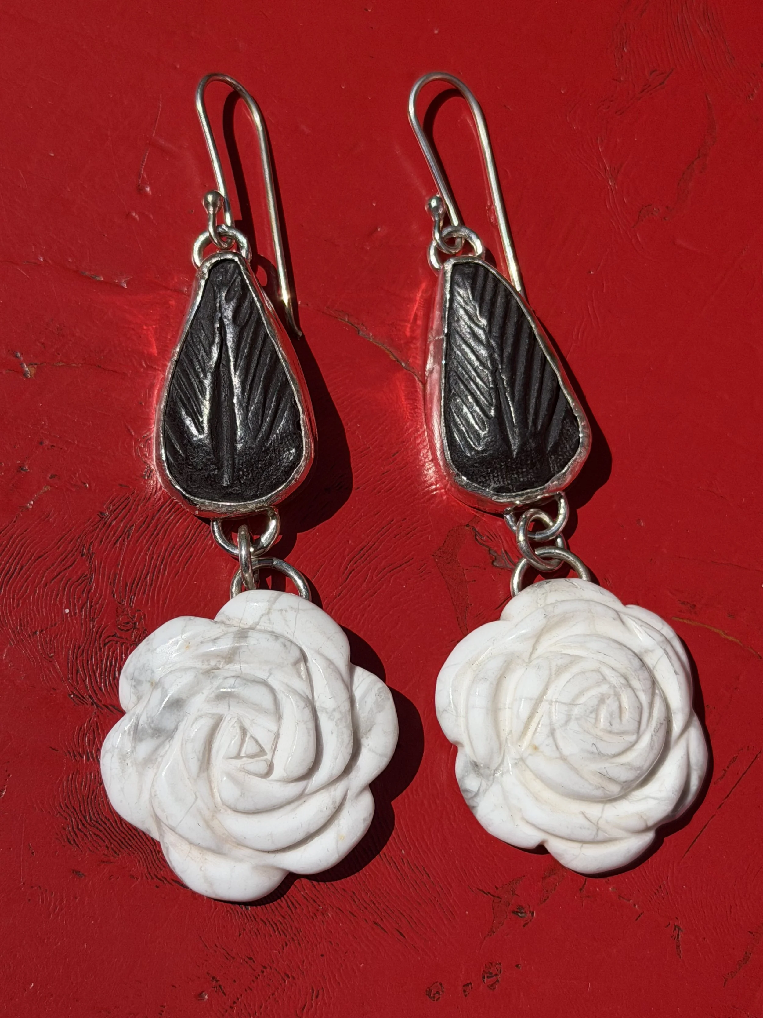 Stone Rose Earrings